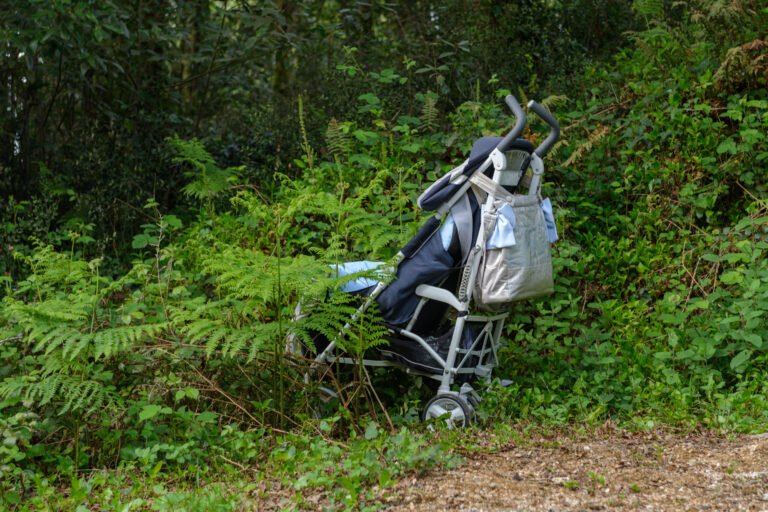 If you find an abandoned stroller at the roadside, here’s why you might want to wait before getting out of your vehicle