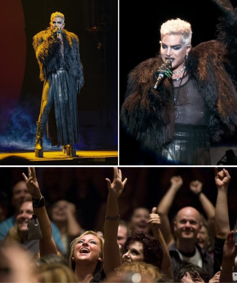 The crowd barely had time to catch their breath before Adam Lambert erupted onto Broadway’s