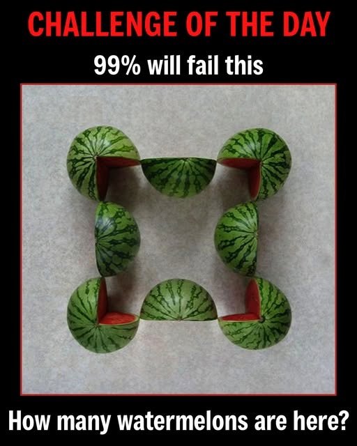 Mind-Bending Puzzle: How Many Watermelons Are in This Picture?