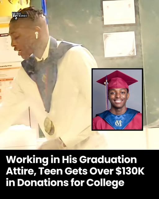 Working in His Graduation Attire, Teen Gets Over $130K in Donations for College