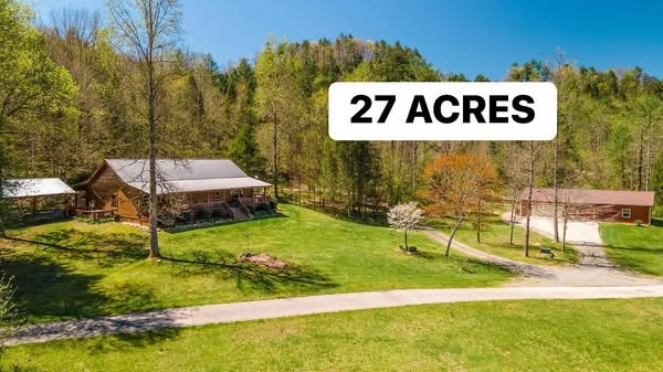 3 Bedroom Log Home on 27 Acres in Reliance, Tennessee