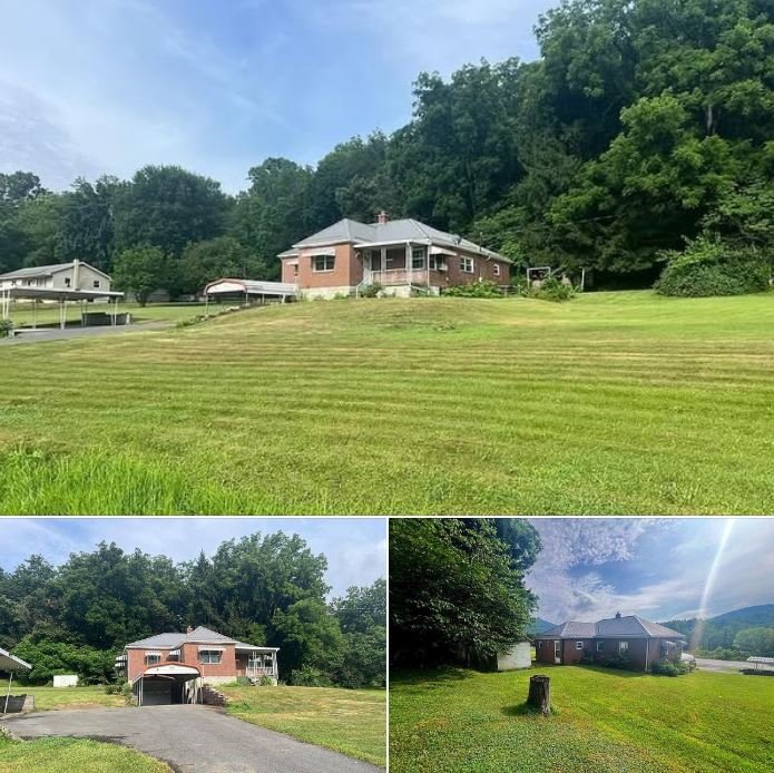 ALL-BRICK beauty on a serene 1-ACRE LOT — complete with a babbling brook, $239,900