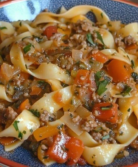 Hearty Italian Drunken Noodles: A Comforting Pasta Dinner Infused with Bold Red Wine