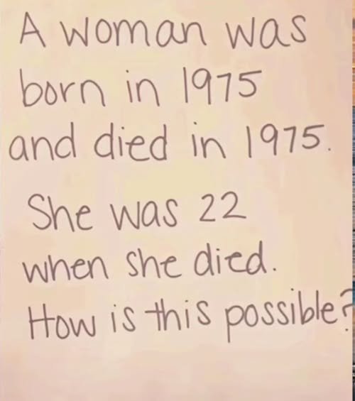 If you love brain teasers, this one is for you!  Can you solve it without checking the answer?