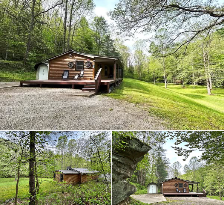 “Off-Grid Cabin Retreat on 3 Acres by Raccoon Creek – Next to Daniel Boone National Forest – $179,900”