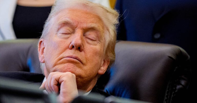 Trump claims he’s ‘not a sleeper’ despite being seen ‘passed out’ in chair during meeting