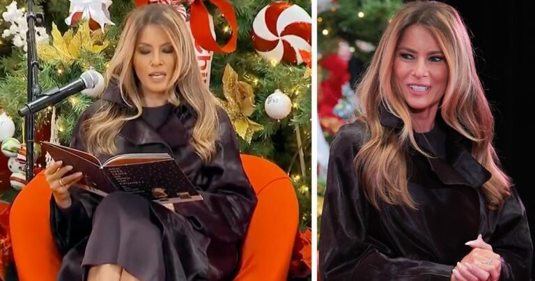 Melania Trump mocked online after she is seen ‘struggling to read Christmas book’ at Children’s Hospital