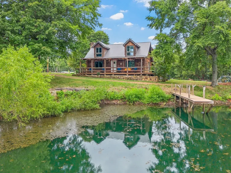 Private Log Cabin Retreat on 20 Acres with Guest House, Pond & Trails